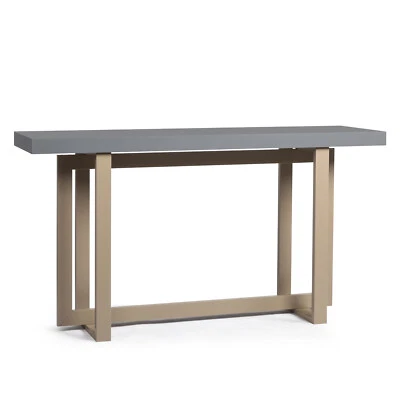 Consola de entrada de madera moderna sofá mesa mesa de entrada larga gris Foto 1 de 4