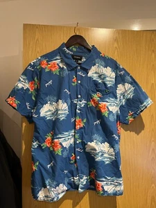 Brixton - Bueller Shirt With All Over Floral Print BLUE - Mens - Size L - Picture 1 of 3