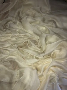 1 mtr crema catiónico transparente novia, vestido tela gasa... 58” ancho (147 cm) - Imagen 1 de 2