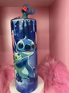 3D Stitch In Space 20oz Stainless Steel Tumbler W/ Stitch Figure & Ice Top - Picture 1 of 4