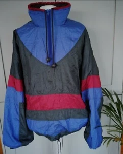 Vintage C&A Colourblock Jacket XL Windbreaker Festival Shell Blue Size 52/54 - Picture 1 of 11