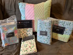 NEWw/tags 8pc SET Tommy Hilfiger Emma Floral Euro Sham Full Sheet Pillow skirt - Picture 1 of 13