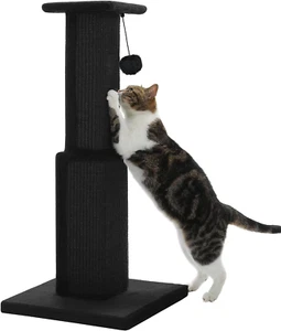 PAWZ Road Large Cat Scratching Post 32” Tall Black Scratching Post for Indoor - Picture 1 of 12