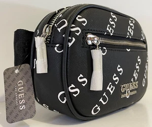 GUESS Luella LOGO BELT BUM BAG & CROSSBODY SHOULDER BAG Black BNWT New AUTHENTIC - Picture 1 of 18