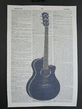 Black Yamaha APX 500 111 Guitar Wall Print No.441, music gifts, dictionary art