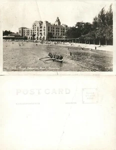 HONOLULU HI ROYAL HAWAIIAN HOTEL ANTIK ECHTFOTO POSTKARTE RPPC - Bild 1 von 1