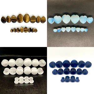 SALE - Various Stone Double Flare Plugs 2g - 1" - Picture 1 of 23