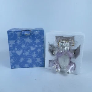 Amy Lacombe Whimsiclay Lustreware Praying Angel Kitty Cat Decorative Ornament - Picture 1 of 11