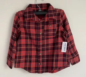 Old Navy Button Down Toddler Boys Shirt Long Sleeve Size 4T - Picture 1 of 2