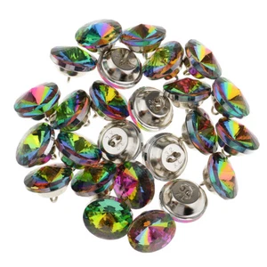25 Colorful Crystal Upholstery Buttons Sewing Button for Sofa DIY Decor 20mm - Picture 1 of 12