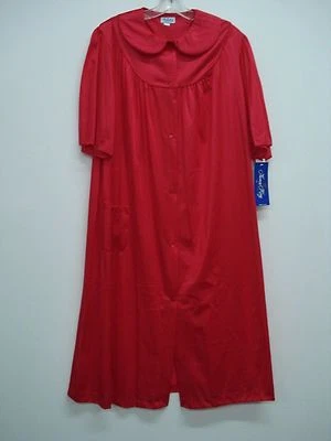 USA Made Nancy King Lingerie Waltz Length Robe Size Medium Red #546L - Image 1 of 2