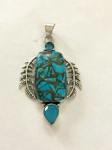 ST05202 COLGANTE TURQUESA COOPER CHAPADO EN PLATA .925 - Imagen 1 de 1