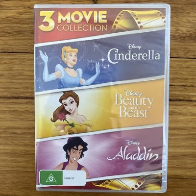 Cinderella, Beauty & The Beast, Aladdin Animated New DVD Kids Lot Tracked Post - image 1 of 2