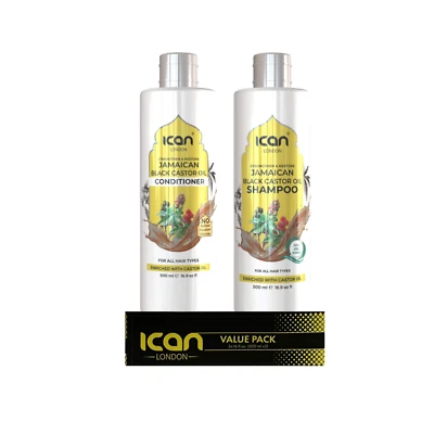 Ican Jamaican Black Castor shampoo 500ml + conditioner 500ml combo set - Image 1 of 4