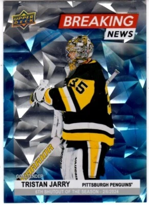 2024-25 Upper Deck Series 1 Tristan Jarry Breaking News Card # BN7 - Image 1 of 2