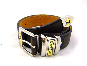 MENS REAL GENUINE LEATHER BELT BLACK 1.5" THICK