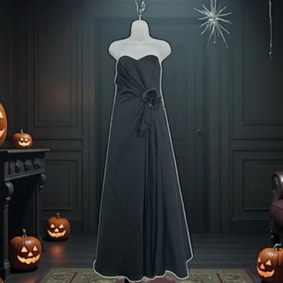 Halloween Play Black Gothic Wedding Evening Dress Pesavento Couture Small Medium - Image 1 of 4