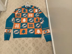 UGLY SWEATER PARTY Miami Dolphins NFL Football Weihnachten Strickpullover Gr. Large - Bild 1 von 7