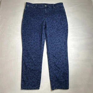 Talbots Slim Ankle Leopard stretch jeans Women’s Size 16 - Picture 1 of 7