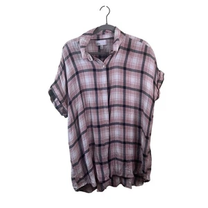 Nordstrom Rack rosa und grau gestreiftes Button Down Top Größe XL - Bild 1 von 4