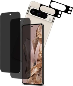 2+2 Protection écran en verre trempé vie privée pour Google Pixel 8 Pro avec cache objectif - Photo 1 sur 8