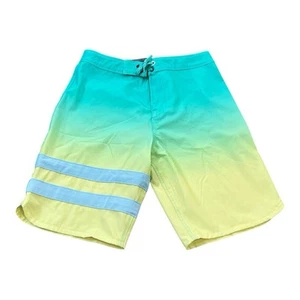 Hurley Boys Swim Board Shorts Trunks, Size 14, Green Yellow, Drawstring - Picture 1 of 5