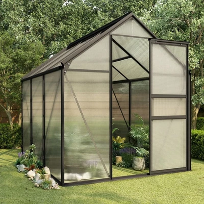  Greenhouse Anthracite and transparent Aluminum, Polycarbonate Large - Image 1 of 4