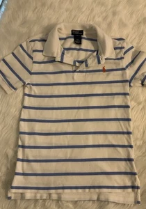Polo Ralph Lauren Shirt Boys Size Medium (10 - 12) Collared Stripe Polo Shirt - Picture 1 of 3