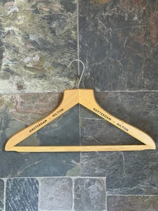 Vintage Collectible Wood Suit Hanger HILTON HOTELS Amsterdam Rotterdam - Picture 1 of 5