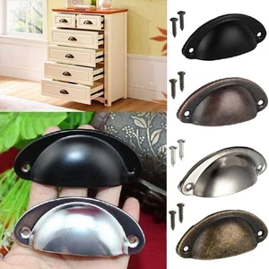 Half Moon Cup Handle Shell Pull Kitchen Cupboard Cabinet Door Furniture Drawer - Picture 1 of 26