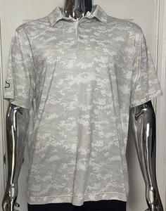 Camisa polo de golf Walter Hagen para hombre talla L pliegues de honor blanca impresión de camuflaje digital - Imagen 1 de 12