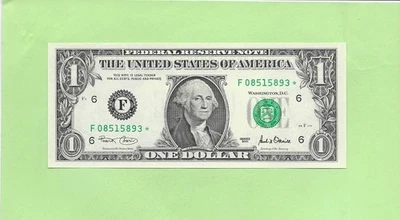 2001* ..UNCIRC $1  F 0851 5893 *  .... 2001 $1  F-*       STAR NOTE      FRN - Image 1 of 2