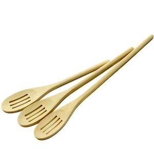 Kitchen Wooden Spoon Set 10 12 14 Inch Maple Durable Cooking Utensils - Picture 1 of 2