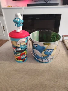 LIMITED EDITION Smurfs Collectors Popcorn Bucket & Cup Set Merchandise Smurf - Picture 1 of 11