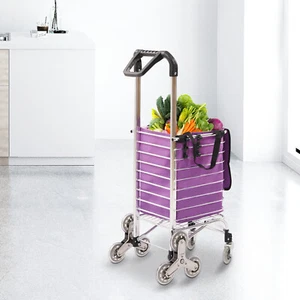 35L Urban Stair Climbing Cart Folding 8-Wheels Grocery Shopping Handcart Trolley - Picture 1 of 13