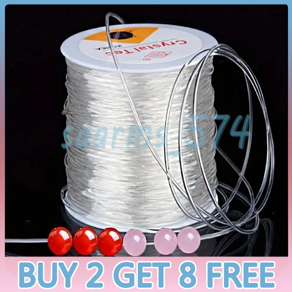 Griffin .7mm Transparent Elastic Cord For Jewelry Making - 25 Meter Roll For Bracelets & Stretchable Designs