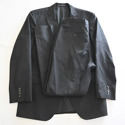 Hugo Boss 38R 30x32 Black Stripe Wool USA Made The Jam76/Sharp1 Mens Suit - Image 1 of 4