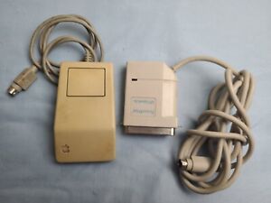 Vintage Apple Desktop Bus Mouse G5431 One Button Beige  Untested and print cord