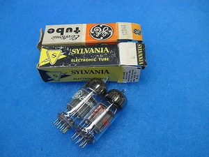 LOT OF (2) NOS 12B4A Vacuum Tubes - GE/SYLVANIA - USA - 1960's (Black Plates) - Picture 1 of 2