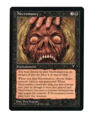Necromancy MTG NM black magic card visions enchantment - Image 1 of 2