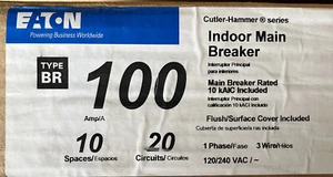 Eaton Cutler Hammer BRP10B100 Indoor Main Breaker Panel 100A 10S/20C NIB - Picture 1 of 3