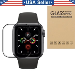 FULL Cover Tempered Glass for Apple Watch Series 9 8 7 iWatch 40/41/44/45/49mm - Picture 1 of 15