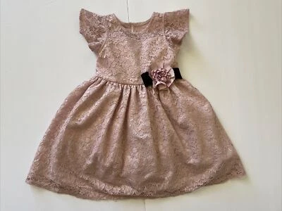 Laura Ashley Formal Party Pageant Wedding Lace Mauve Pink Dress Girls Size 4 - Image 1 of 4