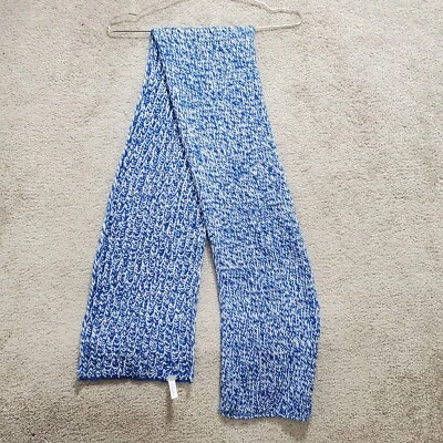 Bufanda Aeropostale para mujer azul blanco dos tonos acanalada jaspeada tejida acogedora preppy Foto 1 de 4