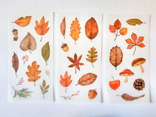 6 fogli autunnali archi adesivi sticker foglie autunno fai da te bujo washi set decorazione