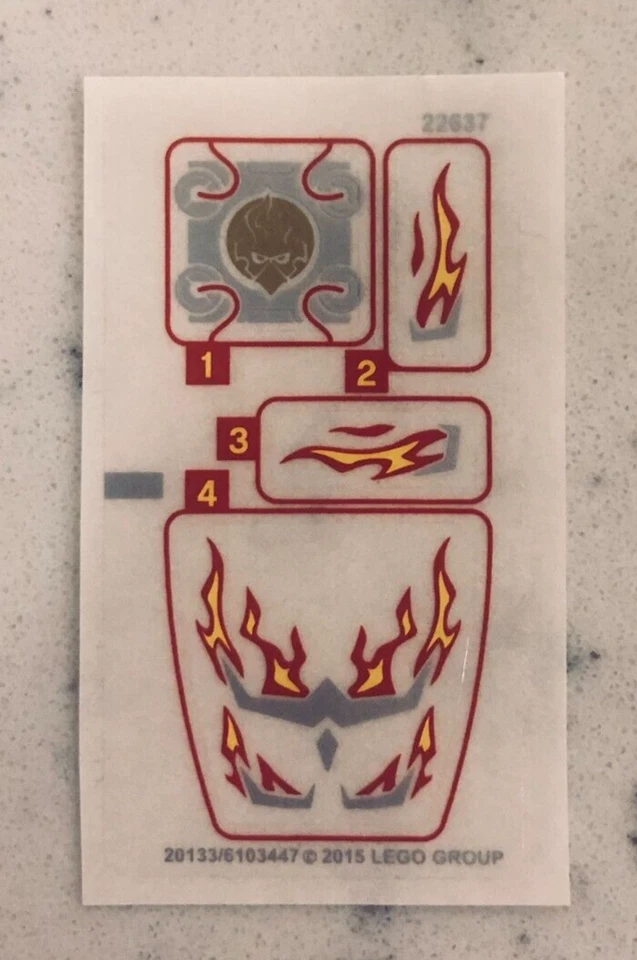 LEGO STICKER SHEET for 70222 Tormak's Shadow Blazer, New & Genuine! - Image 1 of 1