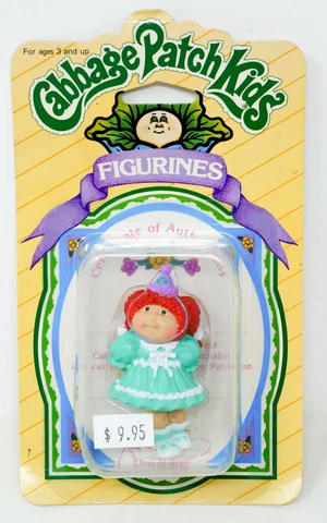 Cabbage Patch Kids Party Girl Figurines Panosh Place 2 1/2" Tall 1985 Sealed Cover