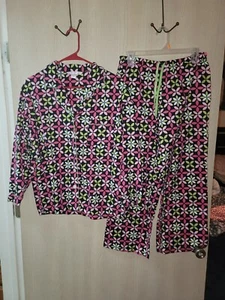 RARE Victoria's Secret Cute & Comfy Floral 2-Piece Cotton Pajama Set Size Medium - Picture 1 of 10