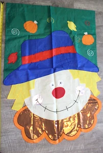 Outdoor House Flag Banner Sculpted Halloween Scarecrow Trick or Treat 40x29" - Picture 1 of 8