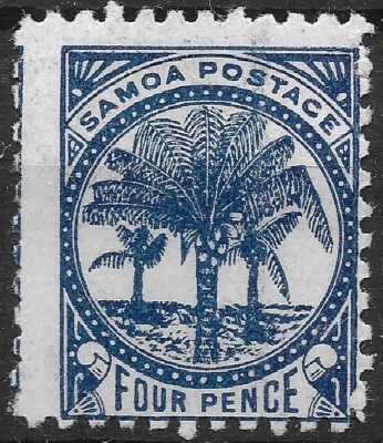 1900 SAMOA SC#16f. DEEP BLUE? PALMS MH OG VF - Imagem 1 de 2